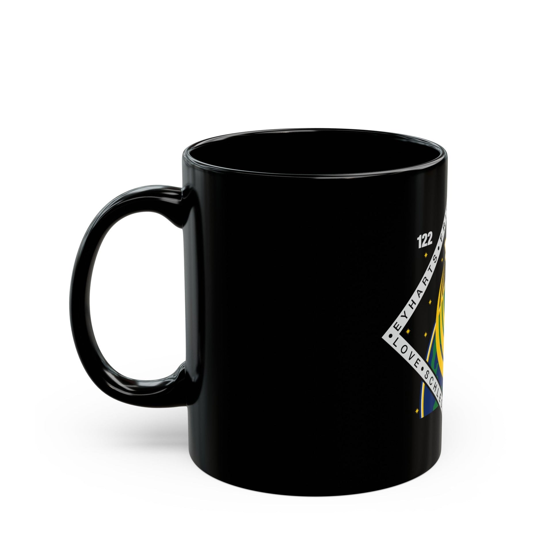 STS 122 (NASA) Black Coffee Mug-The Sticker Space