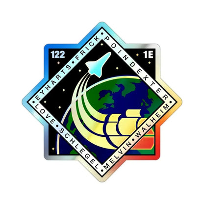 STS 122 (NASA) Holographic STICKER Die-Cut Vinyl Decal 2 Inch Holographic - The Sticker Space