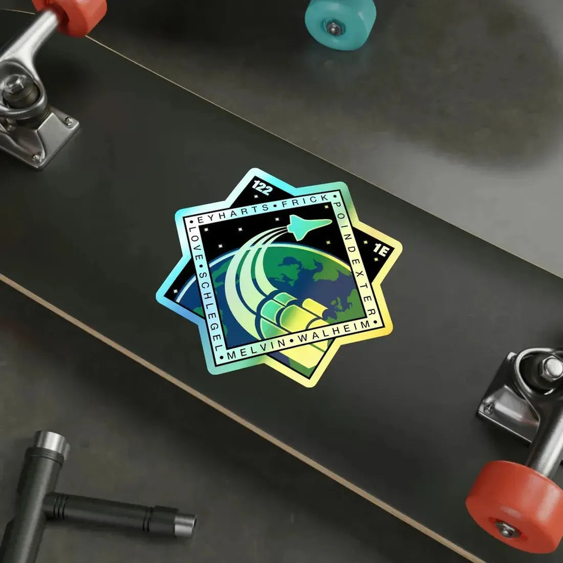 STS 122 (NASA) Holographic STICKER Die-Cut Vinyl Decal - The Sticker Space