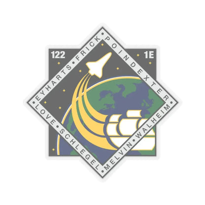 STS 122 (NASA) STICKER Vinyl Kiss-Cut Decal 2 Inch Transparent - The Sticker Space