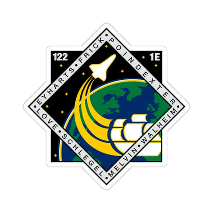 STS 122 (NASA) STICKER Vinyl Kiss-Cut Decal 6 Inch White - The Sticker Space