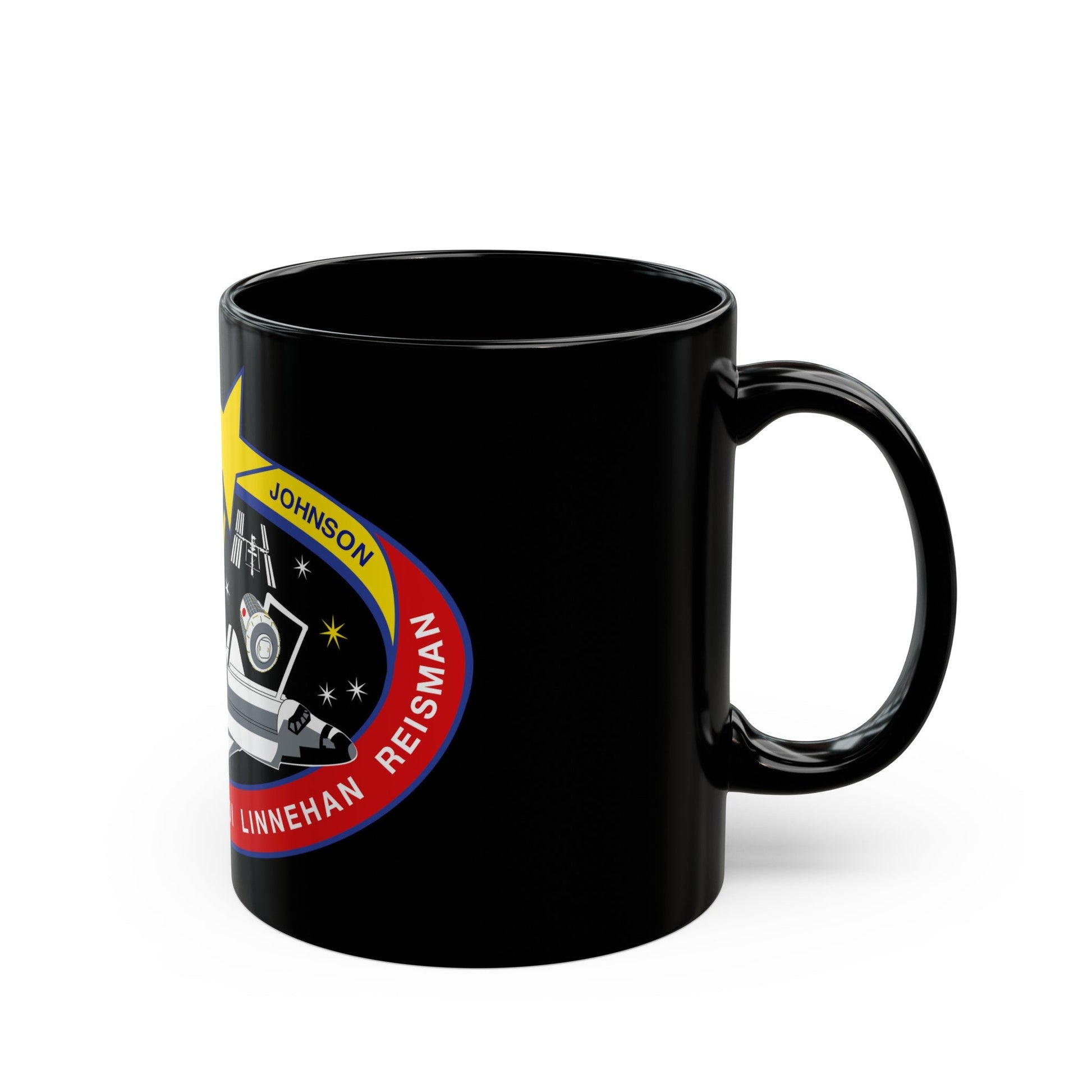 STS 123 (NASA) Black Coffee Mug-The Sticker Space