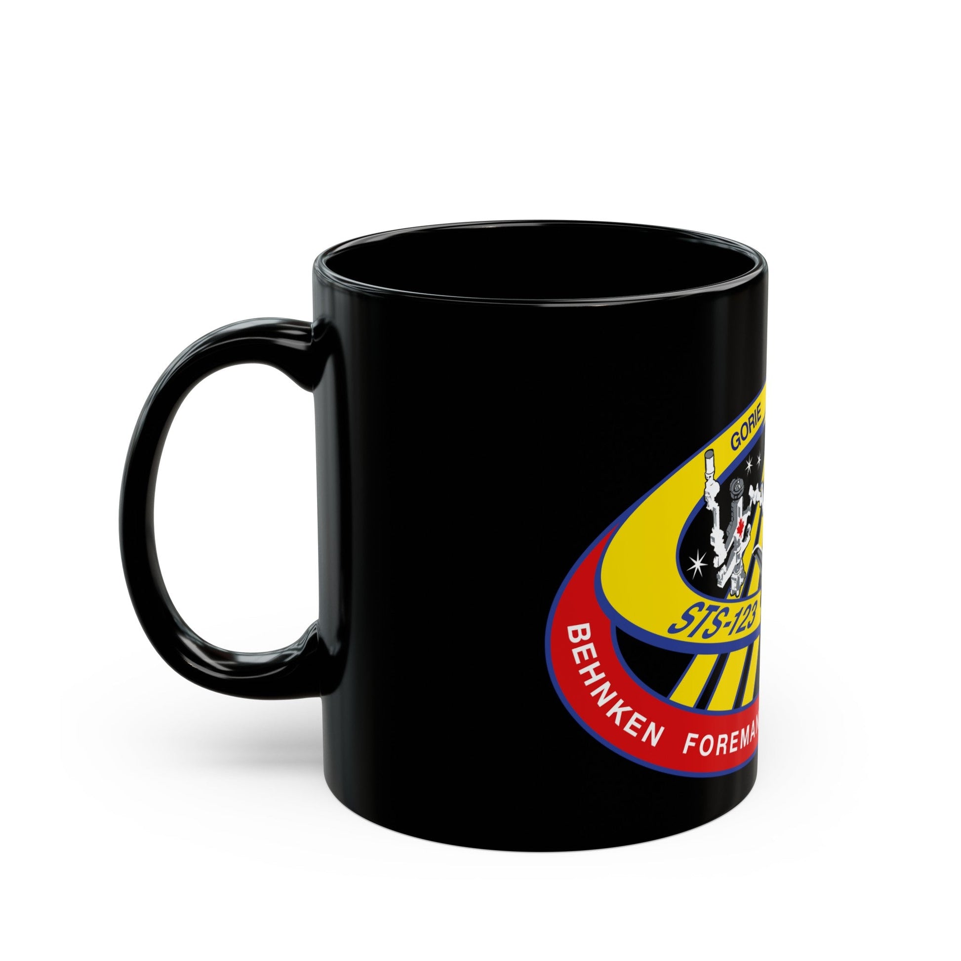 STS 123 (NASA) Black Coffee Mug-The Sticker Space