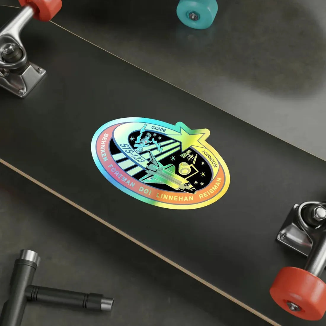 STS 123 (NASA) Holographic STICKER Die-Cut Vinyl Decal - The Sticker Space