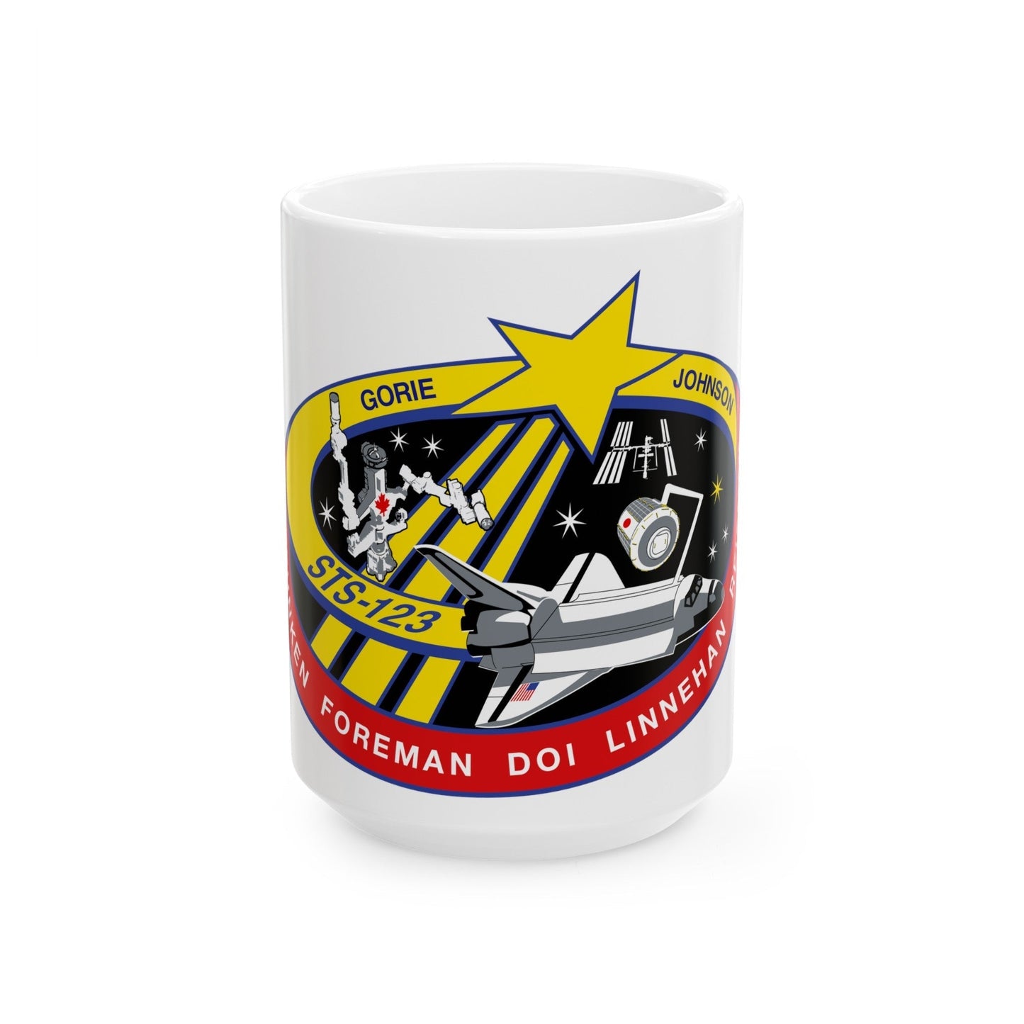 STS 123 (NASA) White Coffee Mug-15oz-The Sticker Space