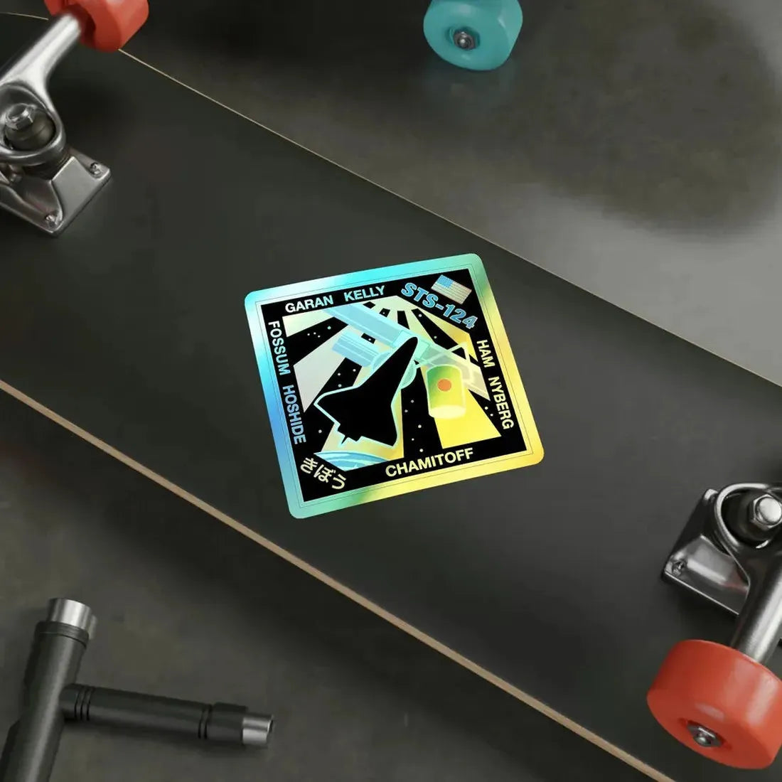 STS 124 (NASA) Holographic STICKER Die-Cut Vinyl Decal - The Sticker Space