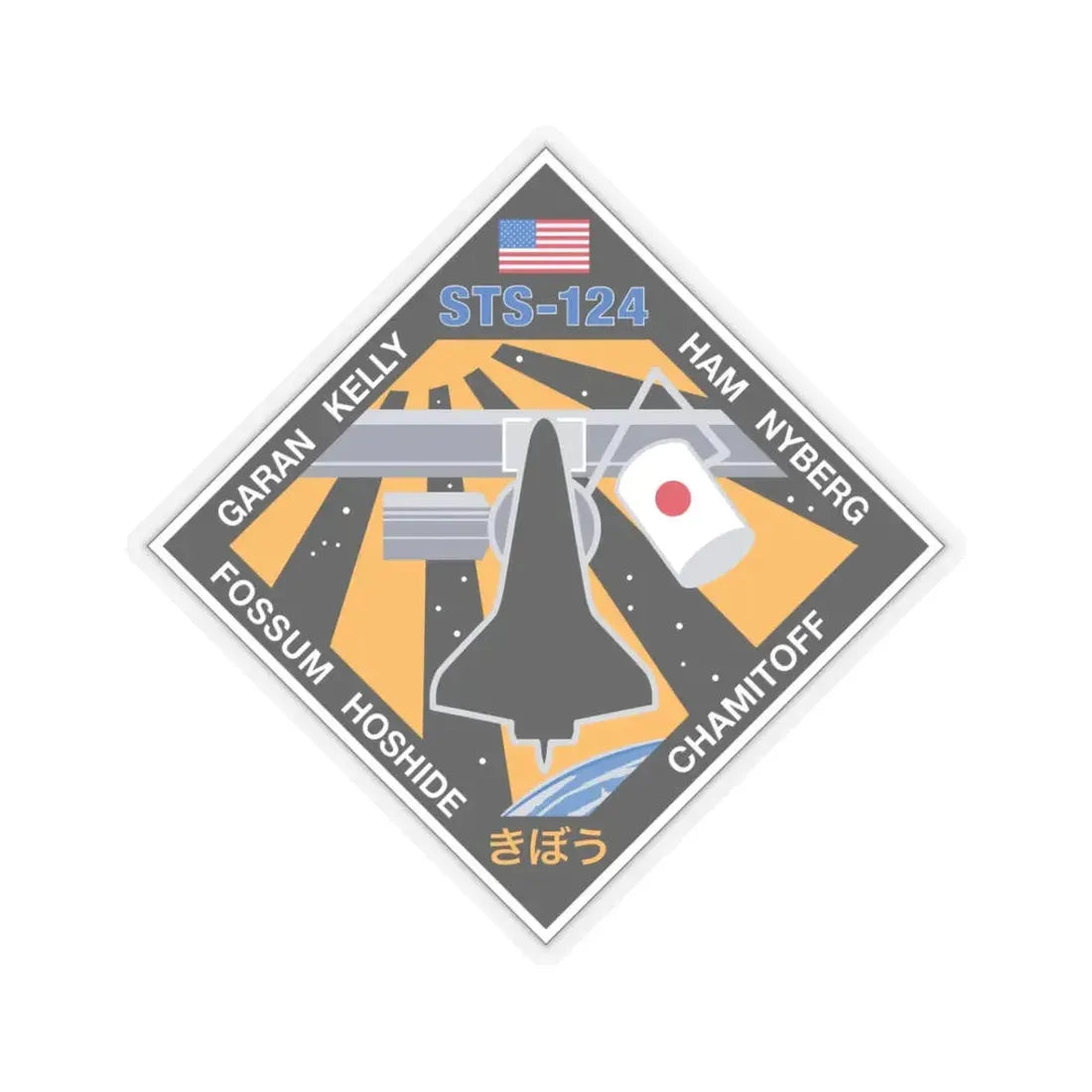 STS 124 (NASA) STICKER Vinyl Kiss-Cut Decal 3 Inch Transparent - The Sticker Space