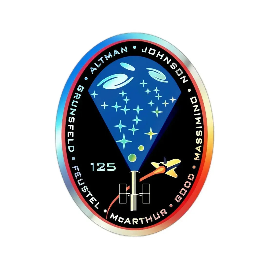 STS 125 (NASA) Holographic STICKER Die-Cut Vinyl Decal 2 Inch Holographic - The Sticker Space