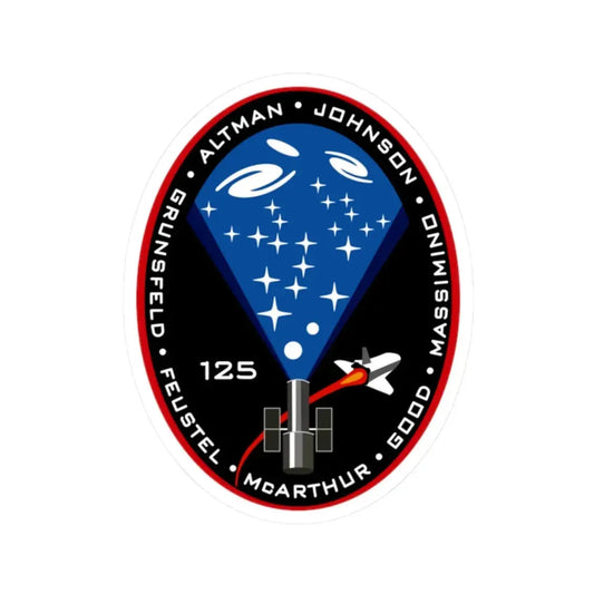 STS 125 (NASA) STICKER Vinyl Kiss-Cut Decal 2 Inch White - The Sticker Space