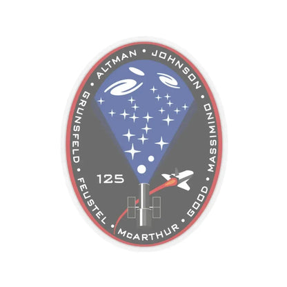 STS 125 (NASA) STICKER Vinyl Kiss-Cut Decal 4 Inch Transparent - The Sticker Space