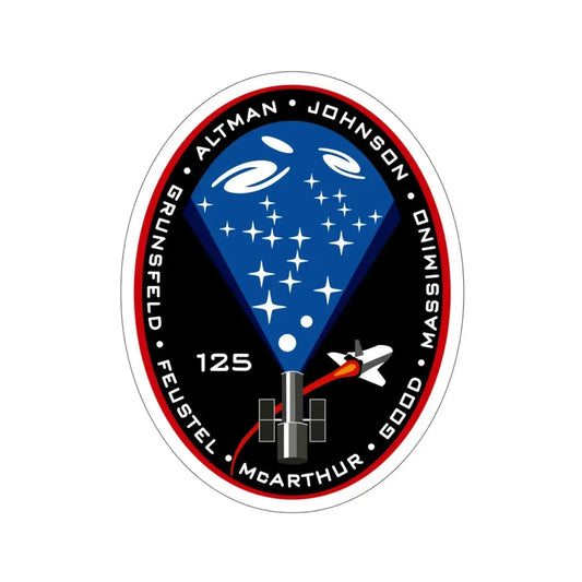STS 125 Patch NASA STICKER Vinyl Die-Cut Decal 6 Inch - The Sticker Space
