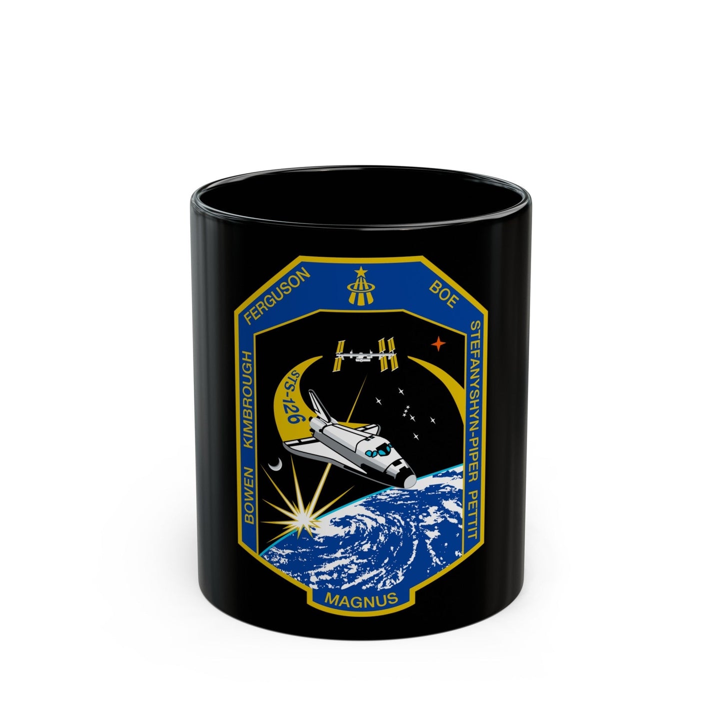 STS 126 (NASA) Black Coffee Mug-11oz-The Sticker Space