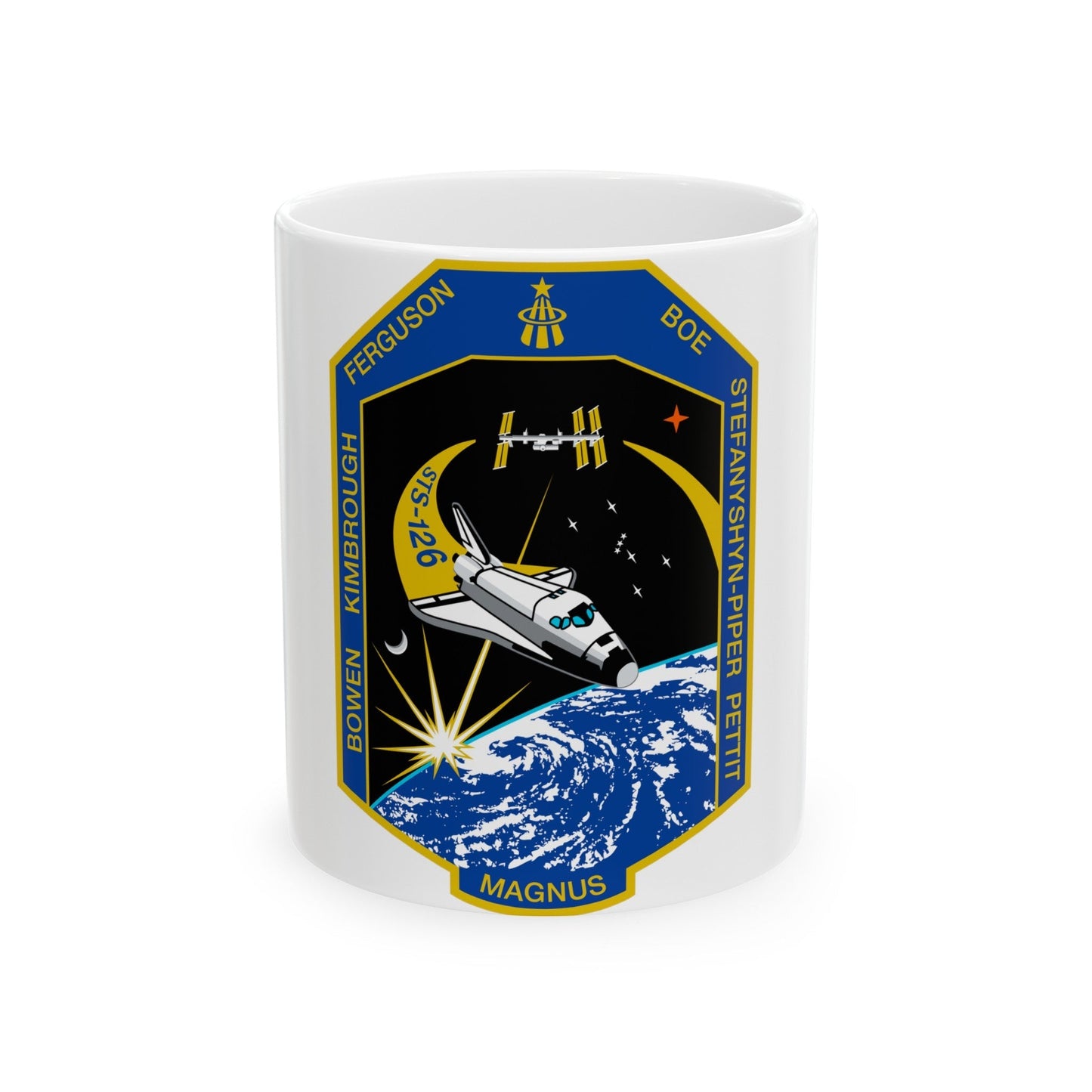 STS 126 (NASA) White Coffee Mug-11oz-The Sticker Space