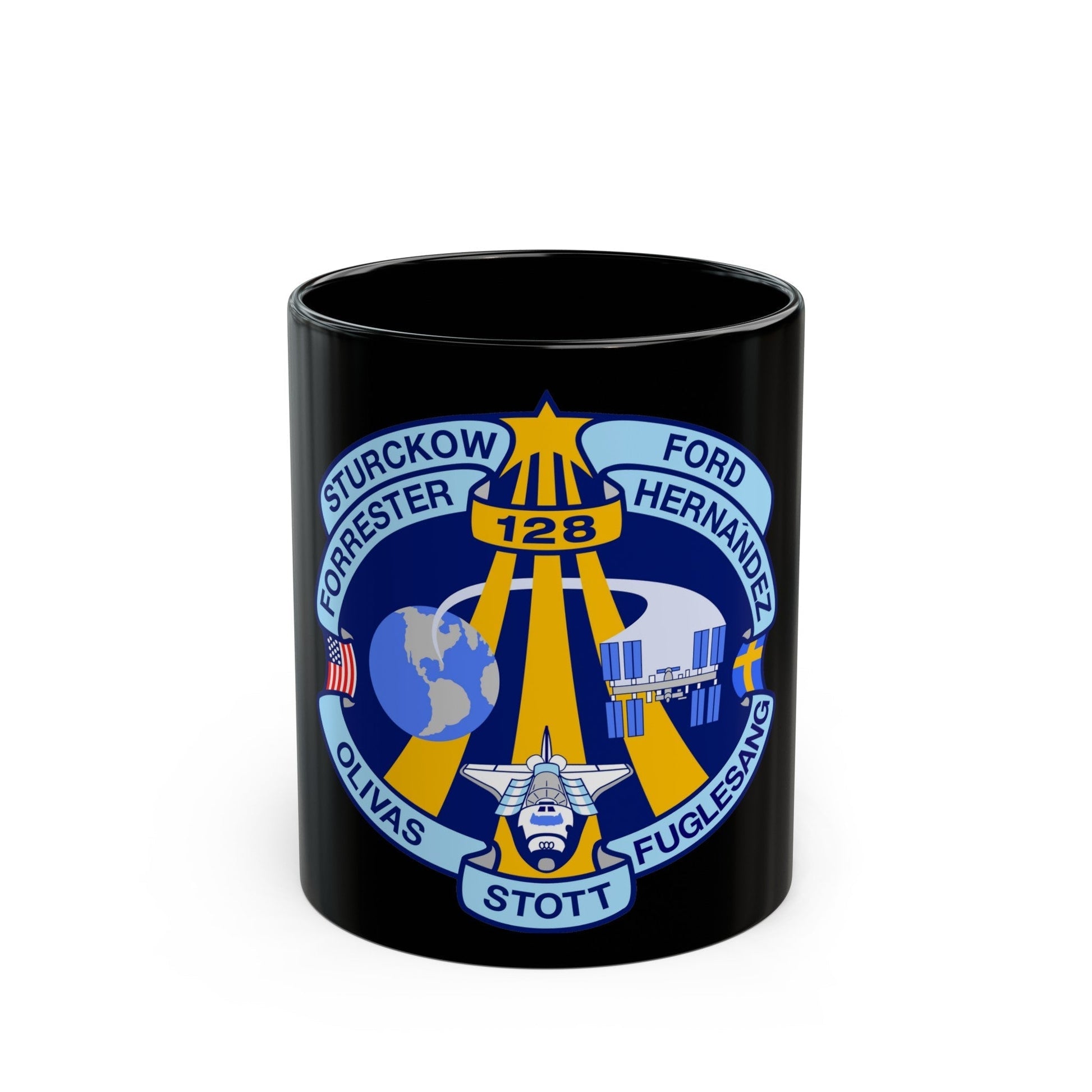 STS 128 (NASA) Black Coffee Mug-11oz-The Sticker Space