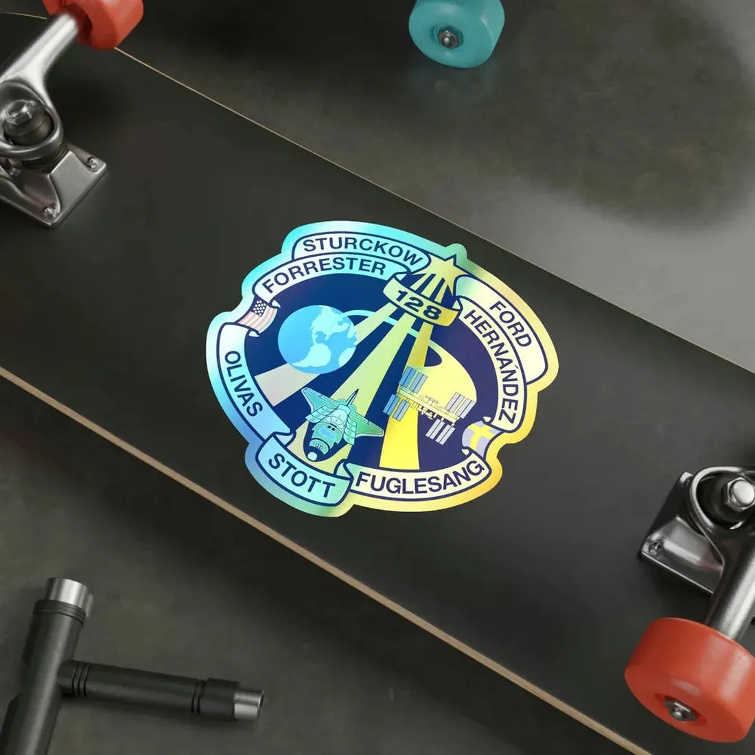 STS 128 (NASA) Holographic STICKER Die-Cut Vinyl Decal - The Sticker Space
