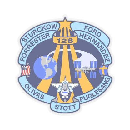 STS 128 (NASA) STICKER Vinyl Kiss-Cut Decal 4 Inch Transparent - The Sticker Space