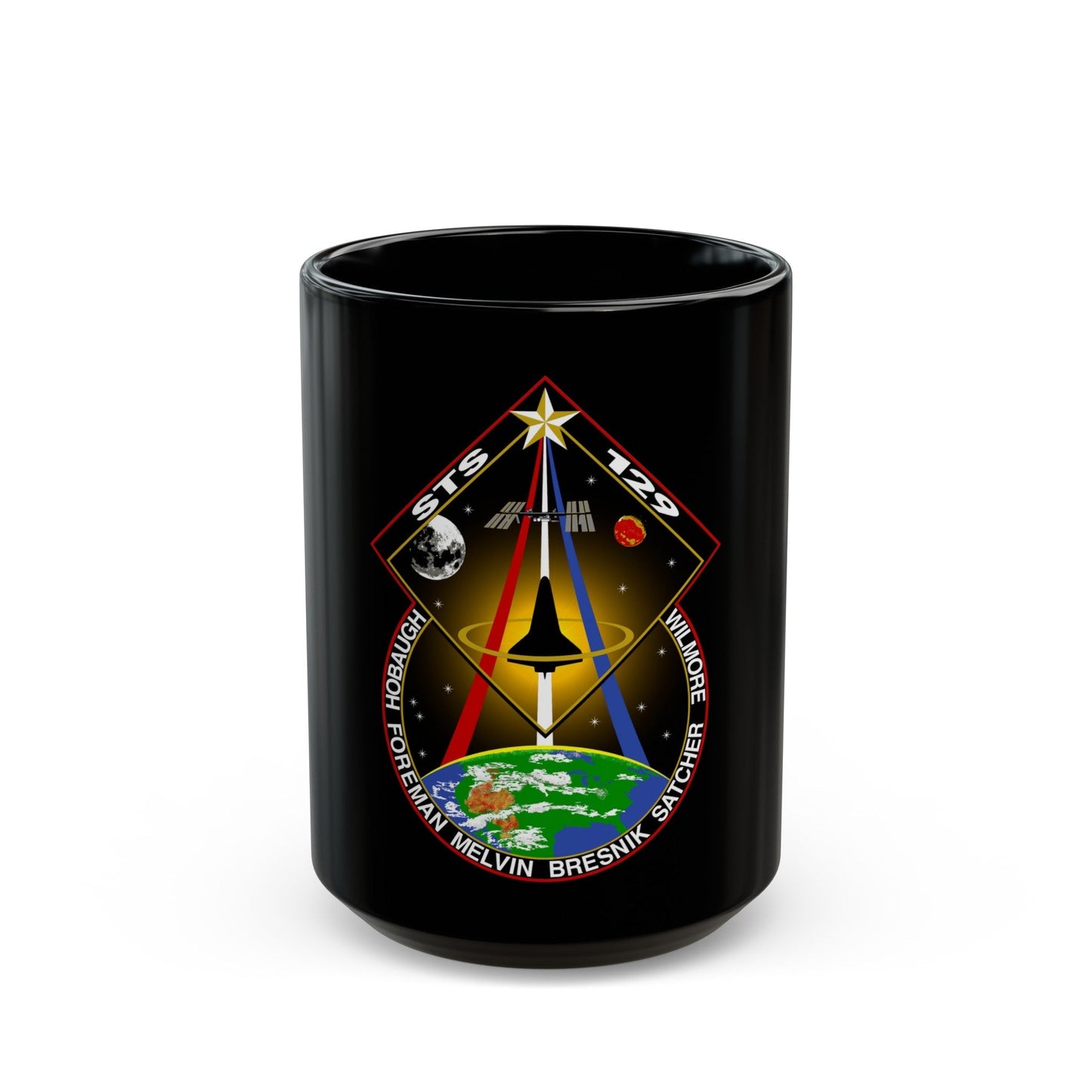 STS 129 (NASA) Black Coffee Mug-15oz-The Sticker Space