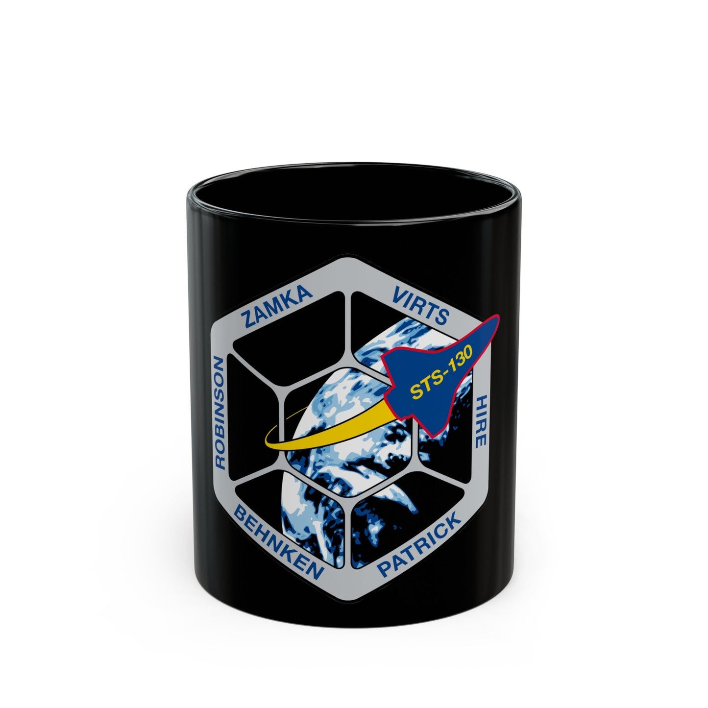 STS 130 (NASA) Black Coffee Mug-11oz-The Sticker Space