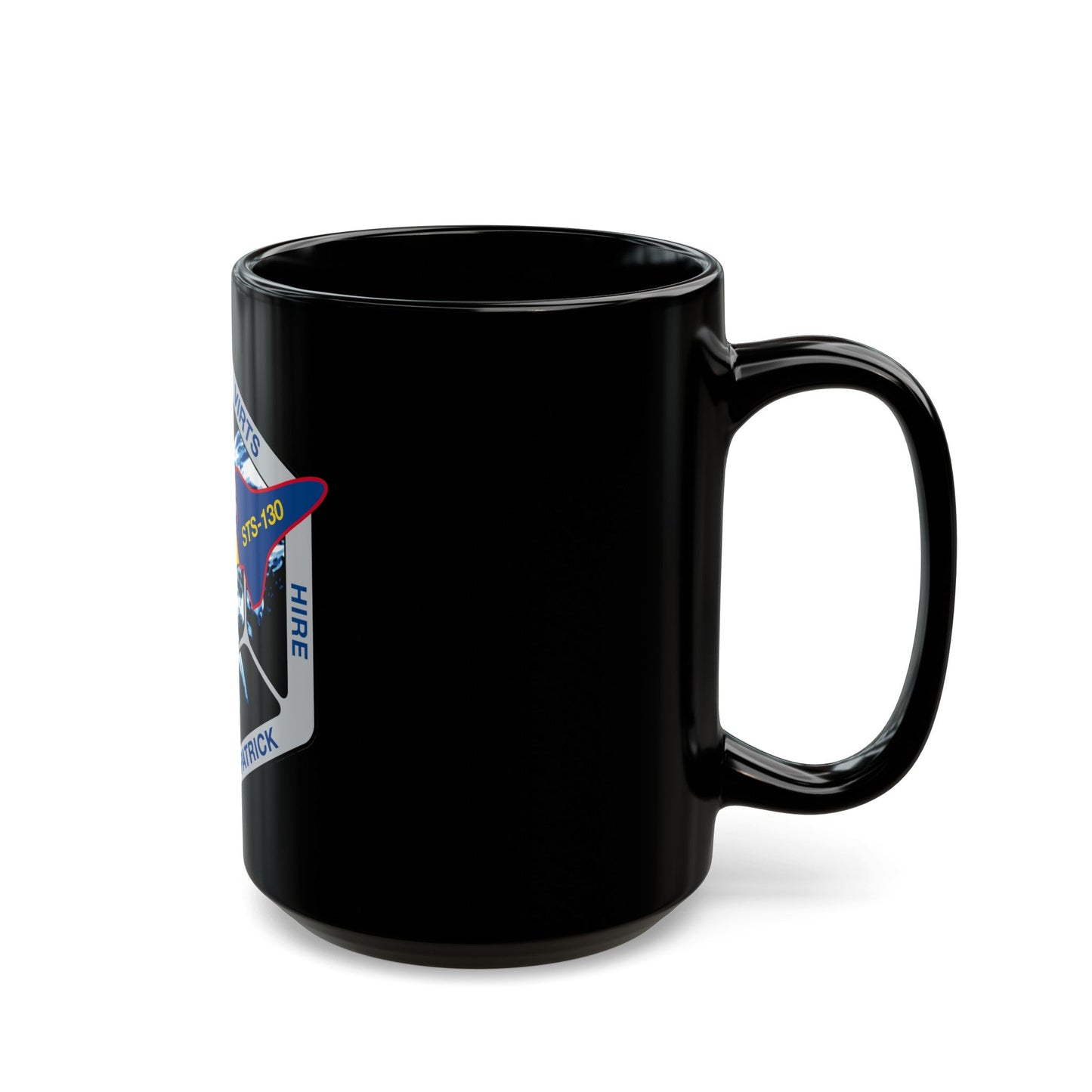 STS 130 (NASA) Black Coffee Mug-The Sticker Space