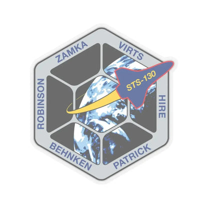 STS 130 (NASA) STICKER Vinyl Kiss-Cut Decal 4 Inch Transparent - The Sticker Space