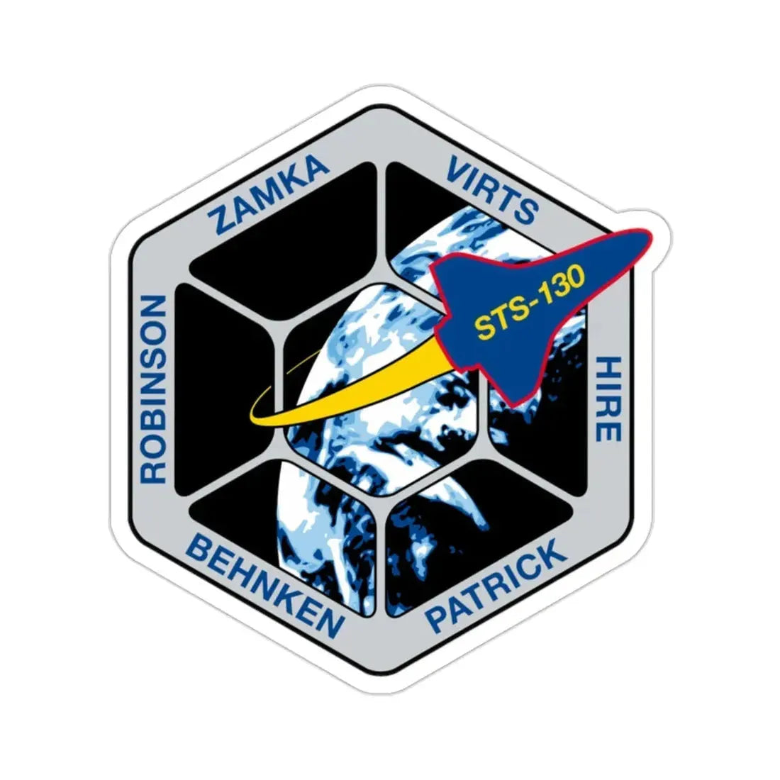 STS 130 Patch NASA STICKER Vinyl Die-Cut Decal 2 Inch - The Sticker Space