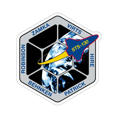STS 130 Patch NASA STICKER Vinyl Die-Cut Decal 4 Inch - The Sticker Space