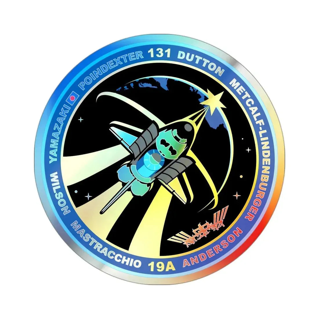 STS 131 (NASA) Holographic STICKER Die-Cut Vinyl Decal 3 Inch Holographic - The Sticker Space