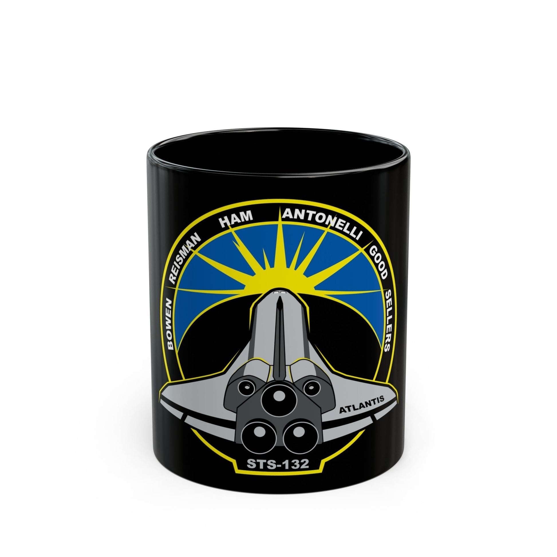 STS 132 (NASA) Black Coffee Mug-11oz-The Sticker Space