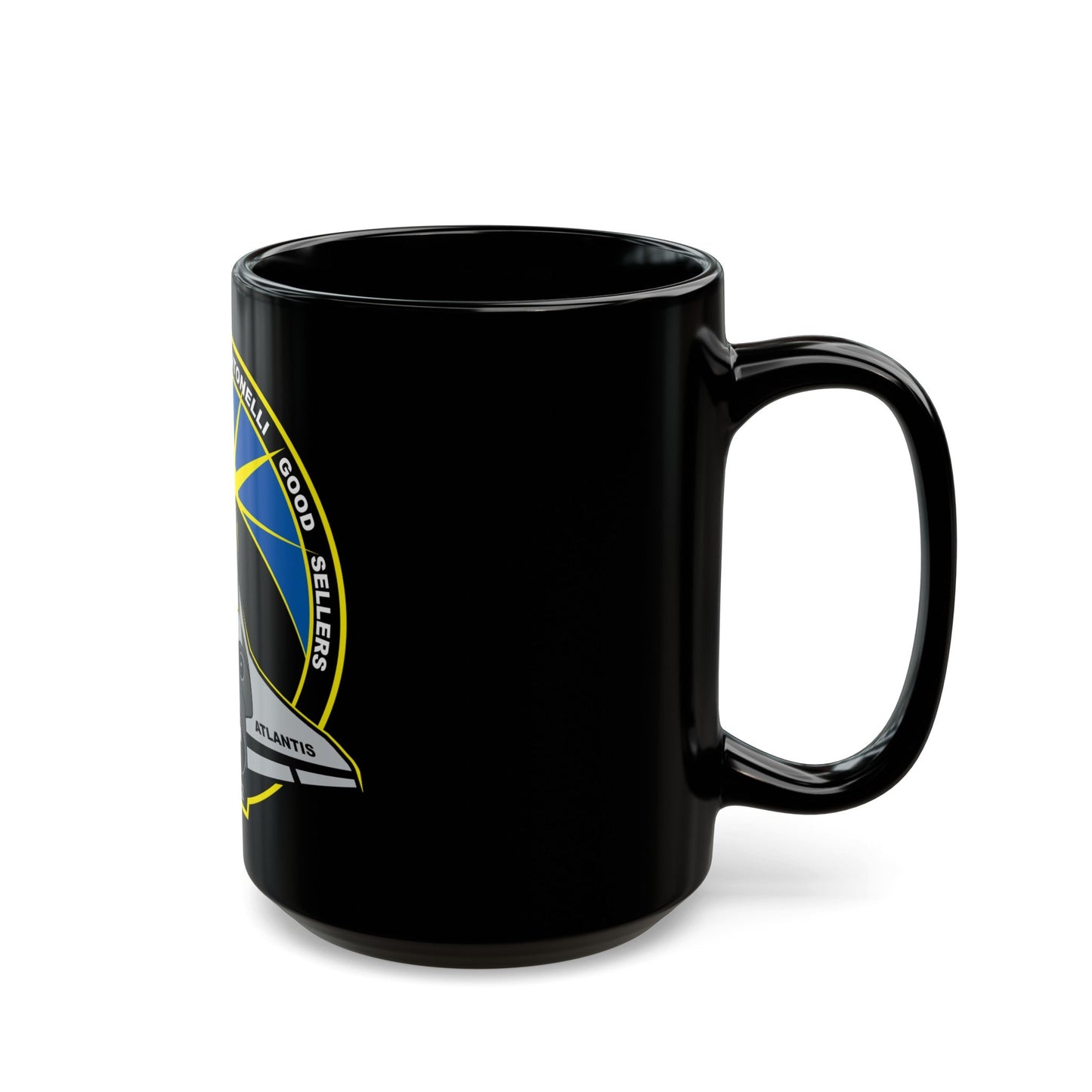 STS 132 (NASA) Black Coffee Mug-The Sticker Space