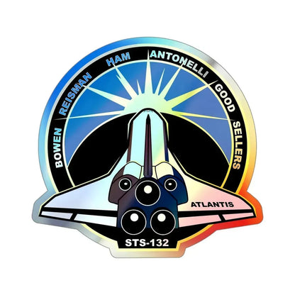 STS 132 (NASA) Holographic STICKER Die-Cut Vinyl Decal 4 Inch Holographic - The Sticker Space