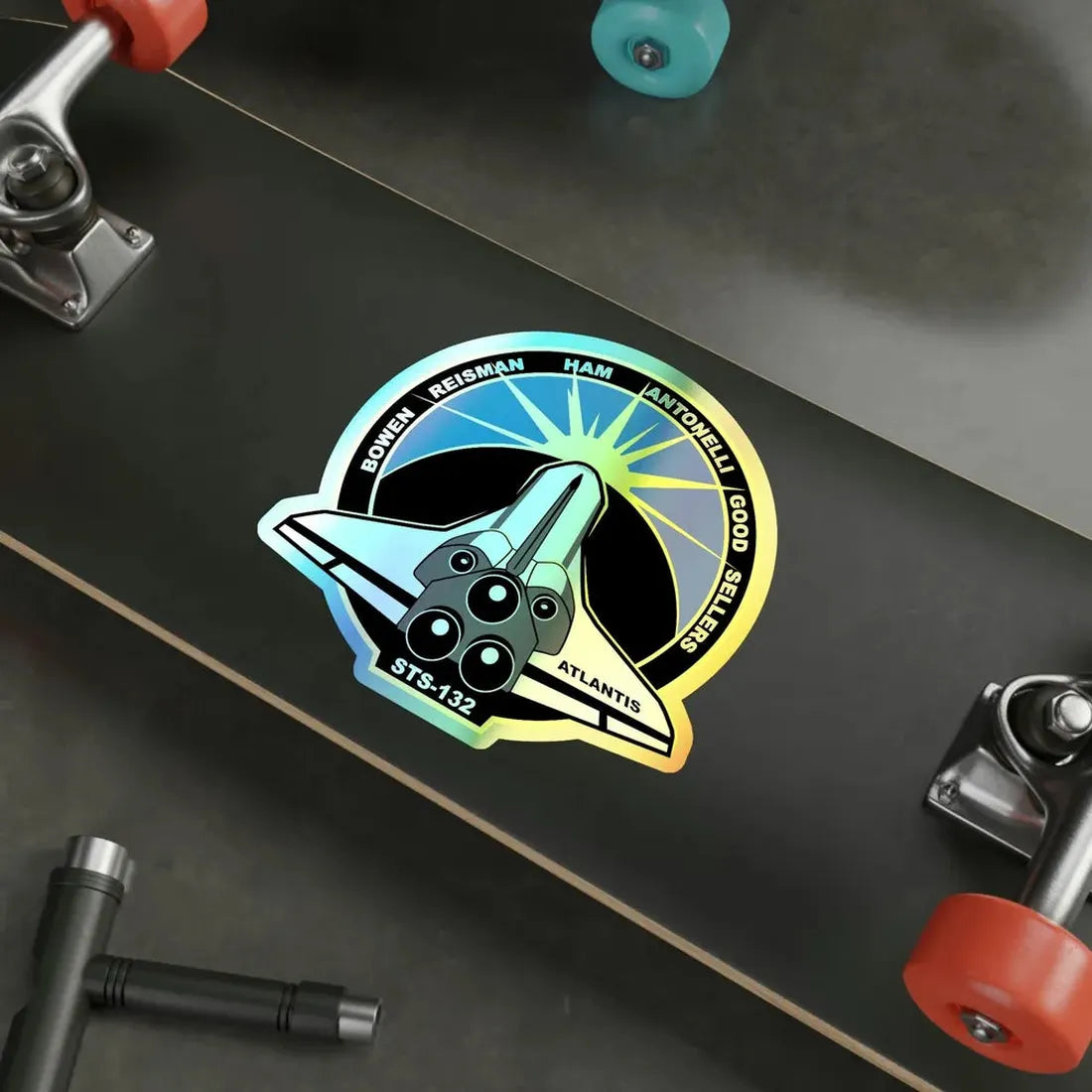 STS 132 (NASA) Holographic STICKER Die-Cut Vinyl Decal - The Sticker Space
