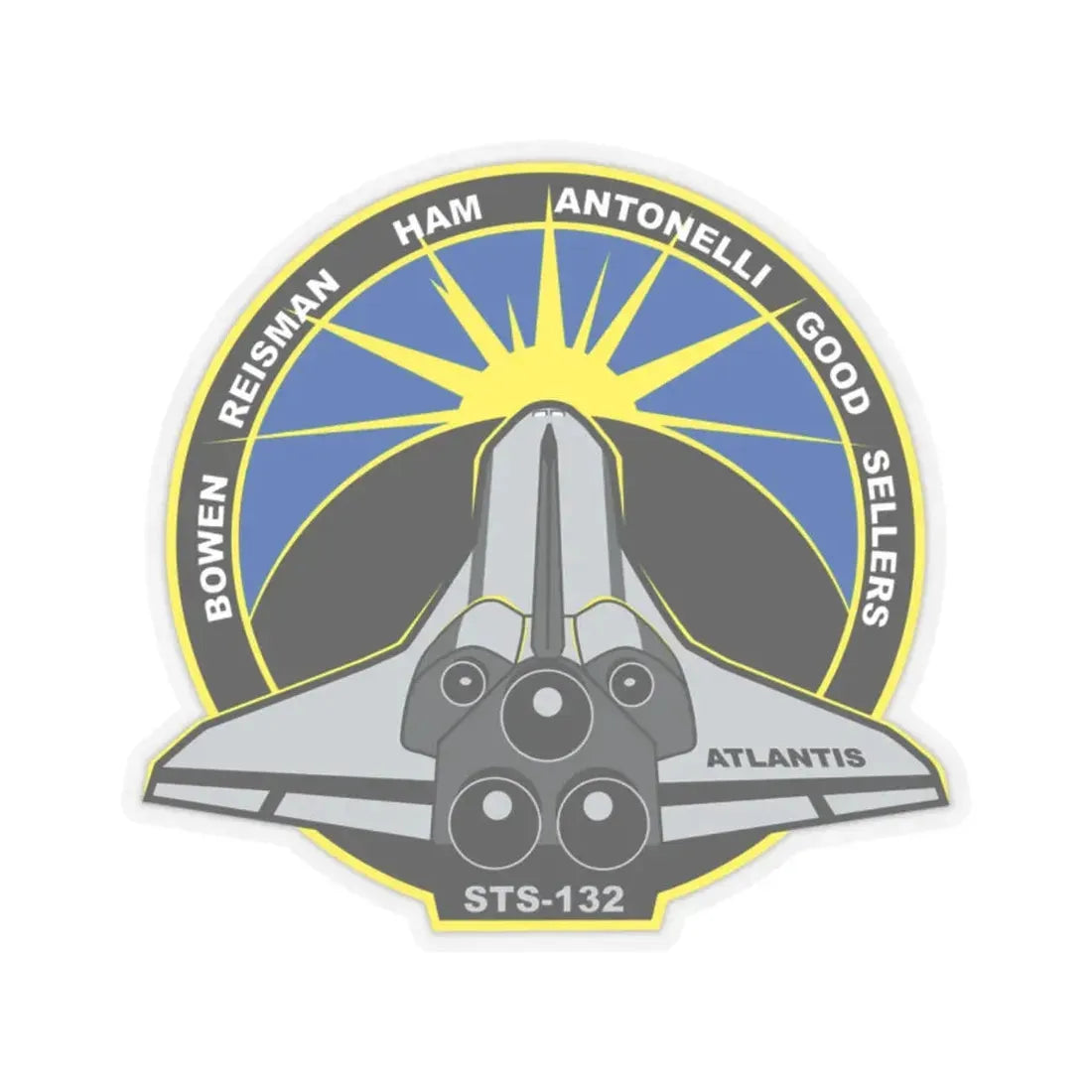 STS 132 (NASA) STICKER Vinyl Kiss-Cut Decal 2 Inch Transparent - The Sticker Space