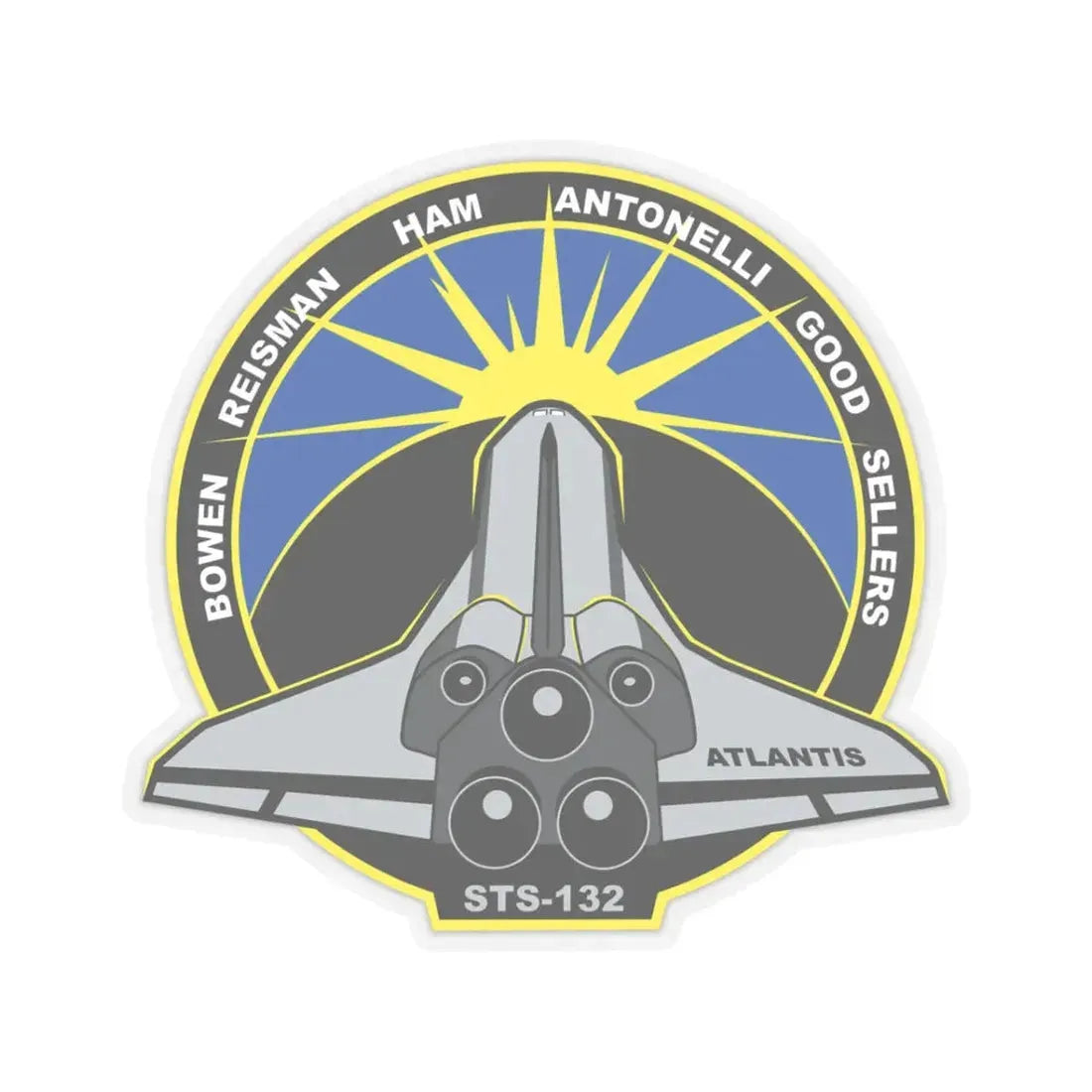 STS 132 (NASA) STICKER Vinyl Kiss-Cut Decal 3 Inch Transparent - The Sticker Space
