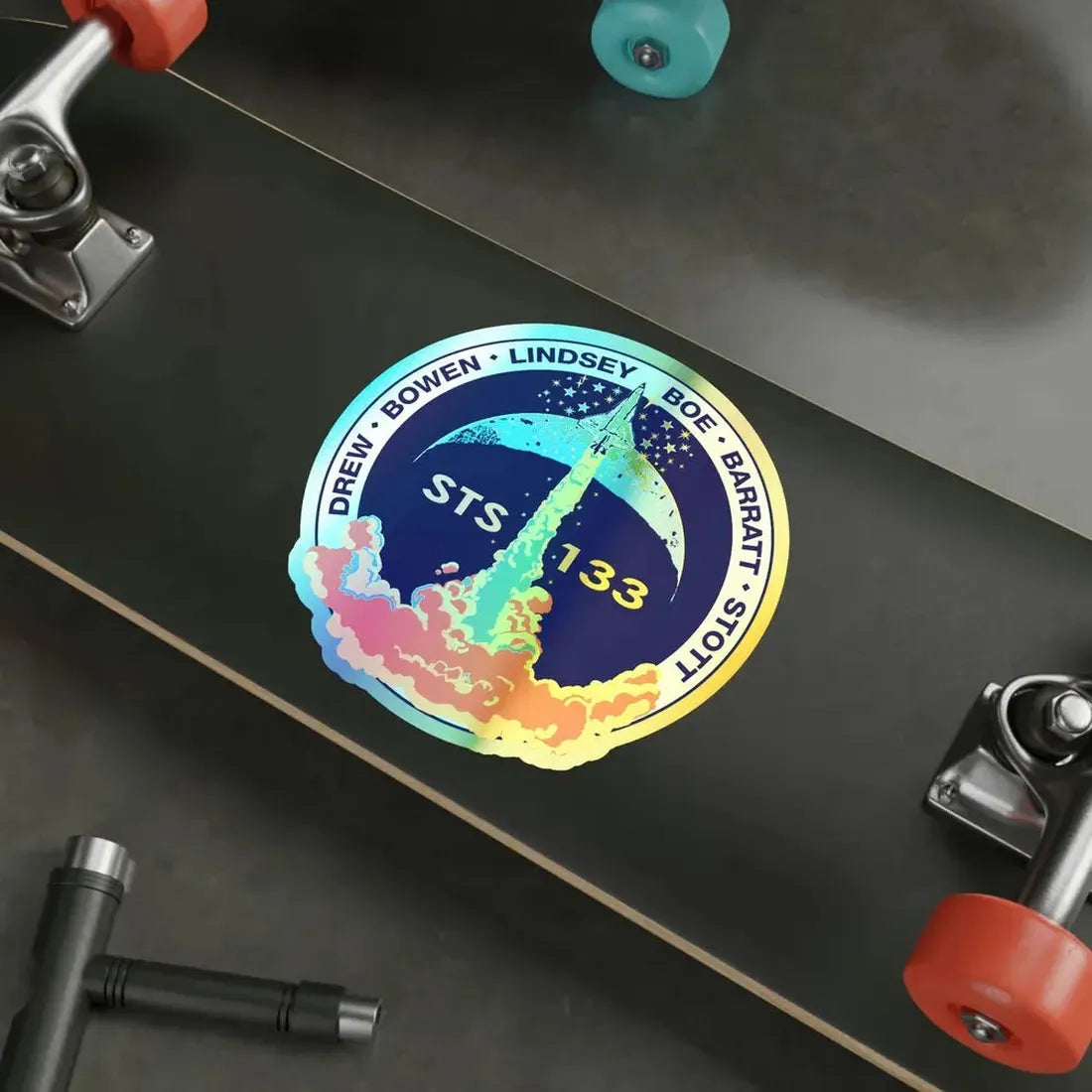 STS 133 (NASA) Holographic STICKER Die-Cut Vinyl Decal - The Sticker Space