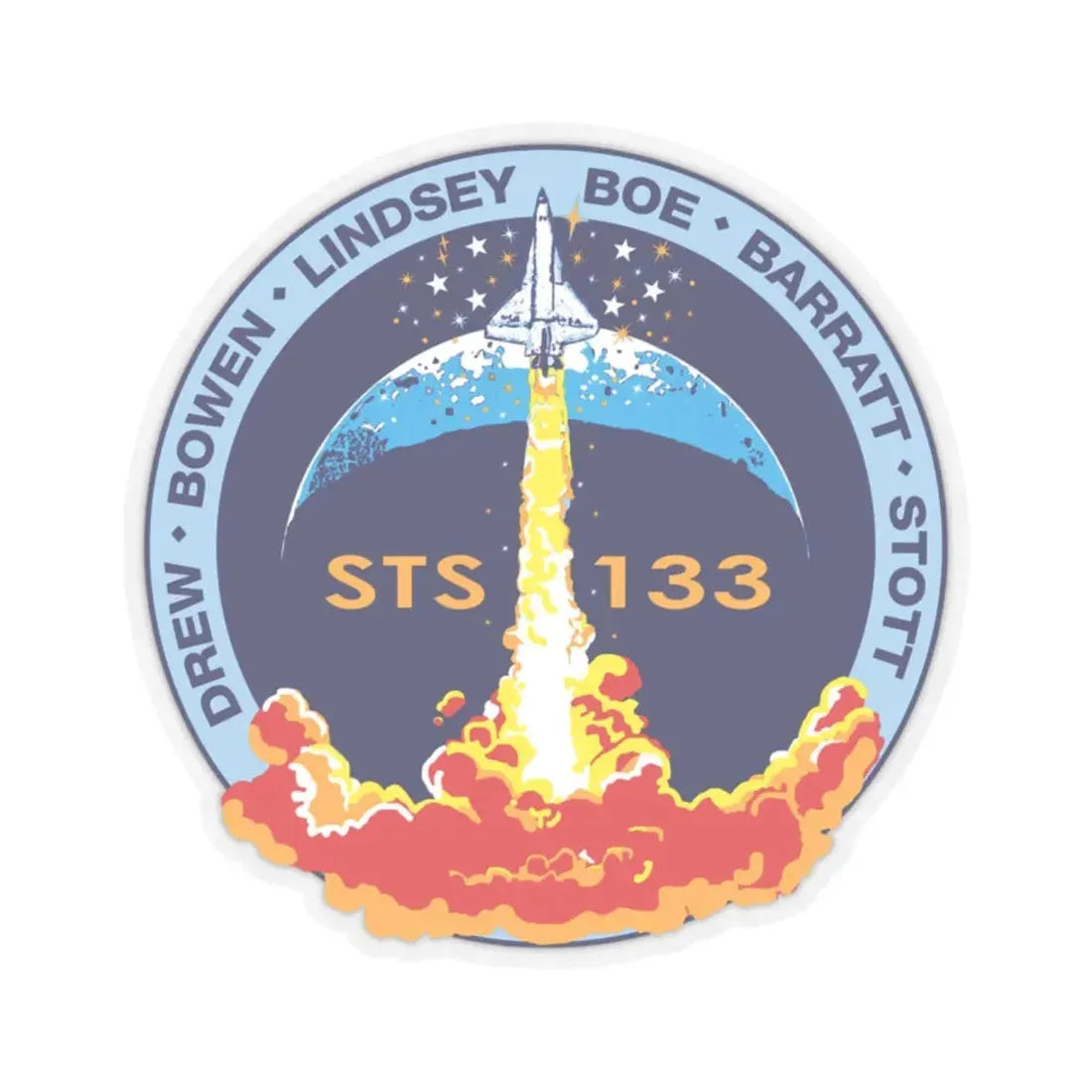 STS 133 (NASA) STICKER Vinyl Kiss-Cut Decal 2 Inch Transparent - The Sticker Space