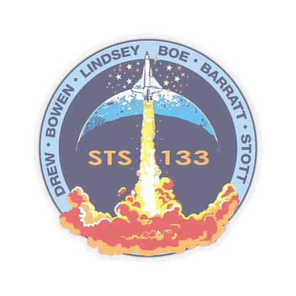 STS 133 (NASA) STICKER Vinyl Kiss-Cut Decal 6 Inch Transparent - The Sticker Space