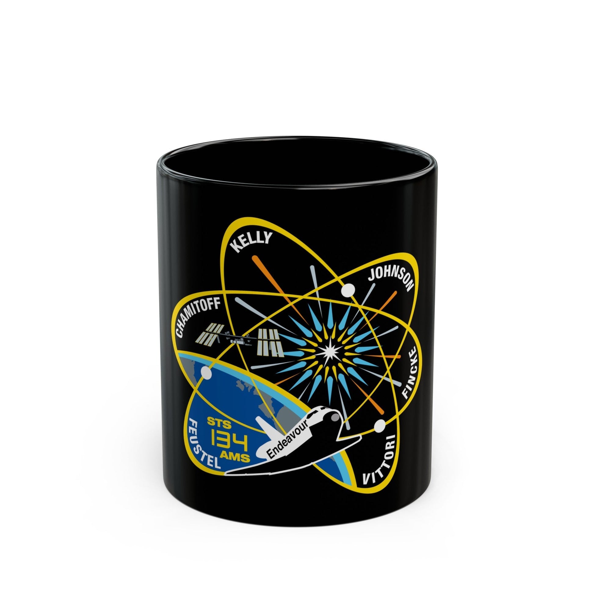 STS 134 (NASA) Black Coffee Mug-11oz-The Sticker Space