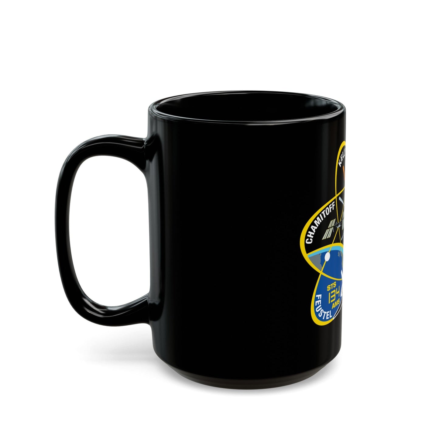 STS 134 (NASA) Black Coffee Mug-The Sticker Space