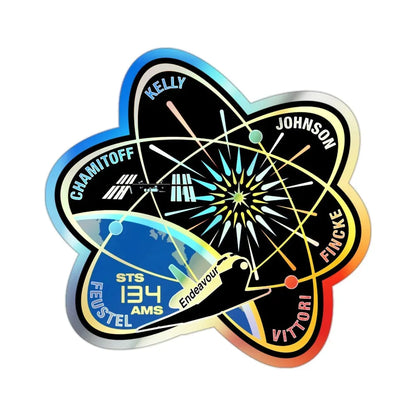 STS 134 (NASA) Holographic STICKER Die-Cut Vinyl Decal 2 Inch Holographic - The Sticker Space