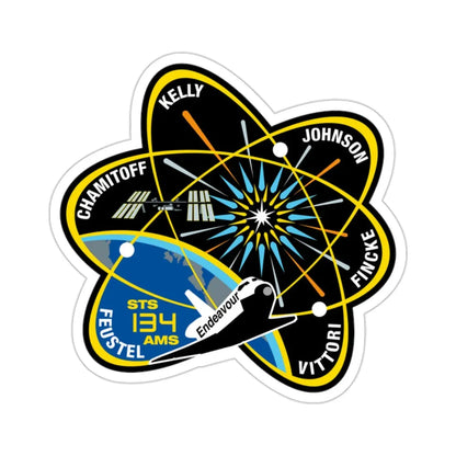 STS 134 Patch NASA STICKER Vinyl Die-Cut Decal 2 Inch - The Sticker Space