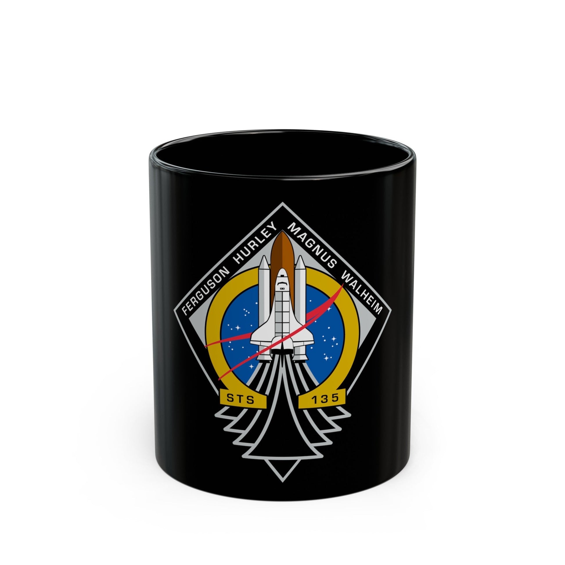 STS 135 (NASA) Black Coffee Mug-11oz-The Sticker Space