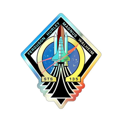 STS 135 (NASA) Holographic STICKER Die-Cut Vinyl Decal 6 Inch Holographic - The Sticker Space