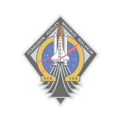 STS 135 (NASA) STICKER Vinyl Kiss-Cut Decal 2 Inch Transparent - The Sticker Space