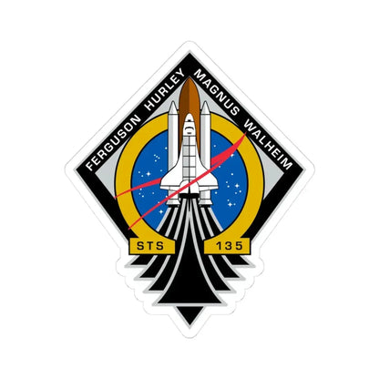 STS 135 (NASA) STICKER Vinyl Kiss-Cut Decal 3 Inch White - The Sticker Space