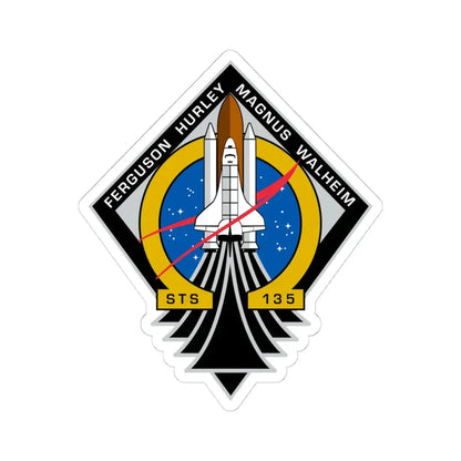 STS 135 (NASA) STICKER Vinyl Kiss-Cut Decal 4 Inch White - The Sticker Space