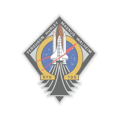 STS 135 (NASA) STICKER Vinyl Kiss-Cut Decal 6 Inch Transparent - The Sticker Space