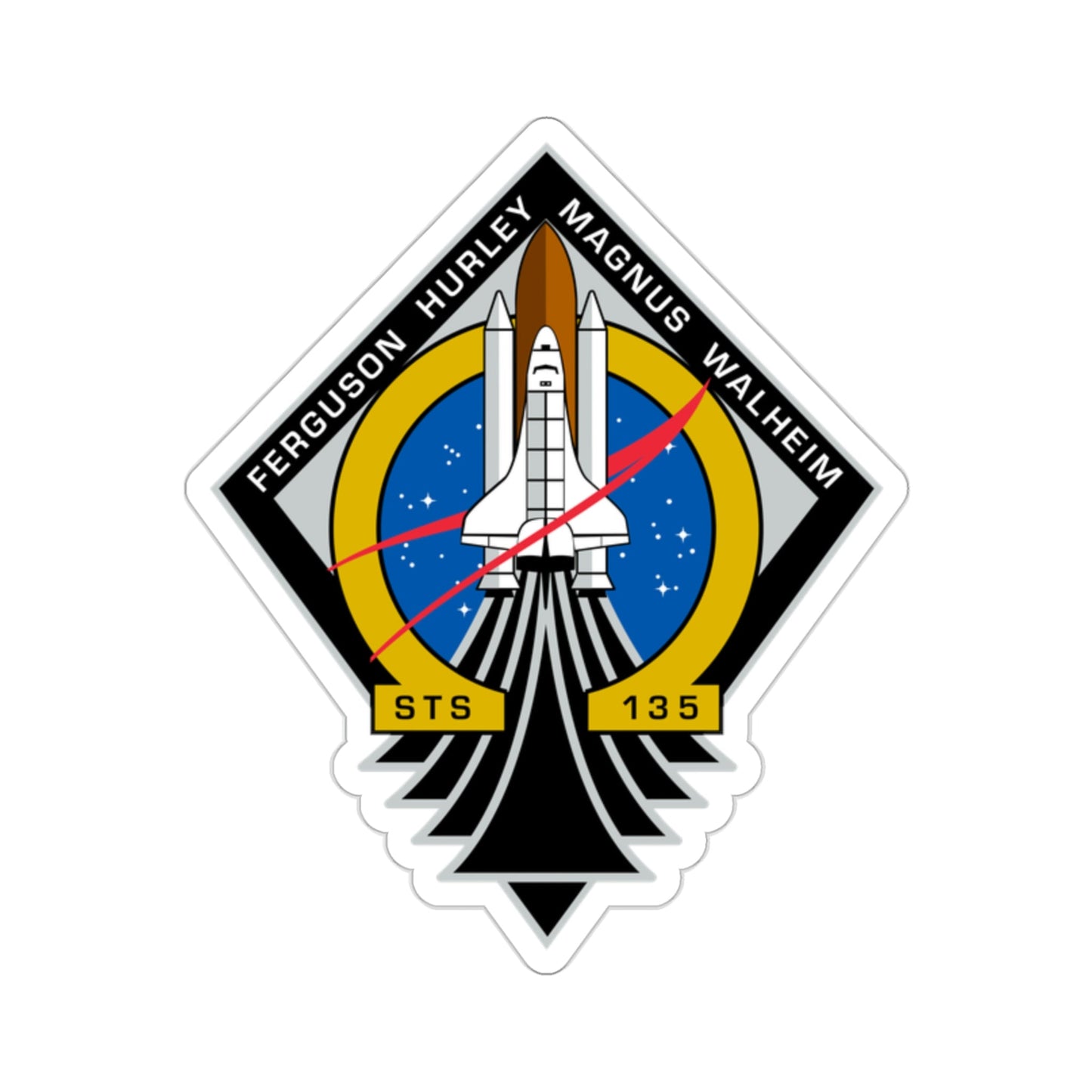 STS 135 Patch NASA STICKER Vinyl Die-Cut Decal-2 Inch-The Sticker Space