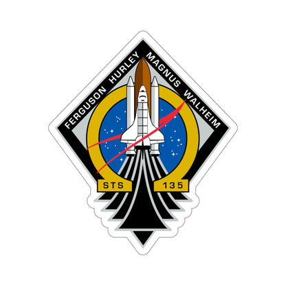 STS 135 Patch NASA STICKER Vinyl Die-Cut Decal-5 Inch-The Sticker Space