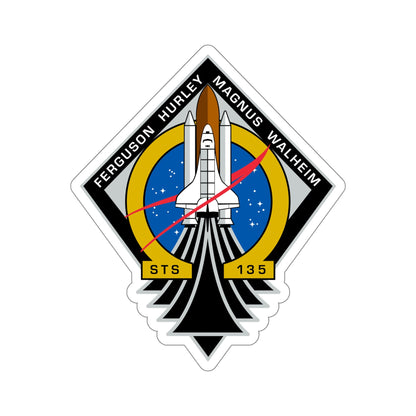 STS 135 Patch NASA STICKER Vinyl Die-Cut Decal-6 Inch-The Sticker Space