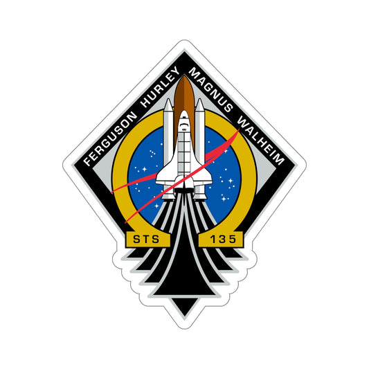 STS 135 Patch NASA STICKER Vinyl Die-Cut Decal-6 Inch-The Sticker Space